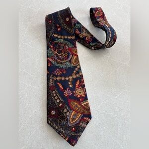 Jean Charles Luxury Paisley Silk Tie Multicolour Made in Canada Vintage Luxury